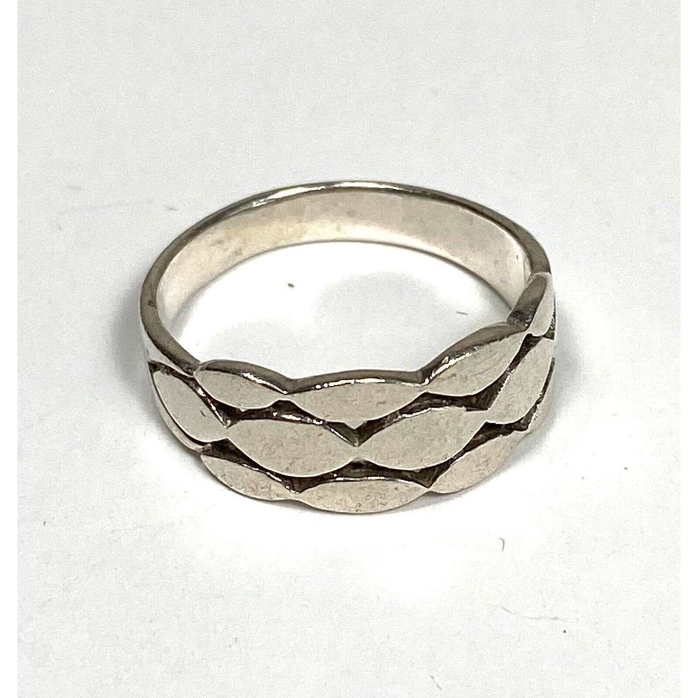 925 Ring Sterling Silver Band Geometric Design Women’s Size 6.75 3.41g